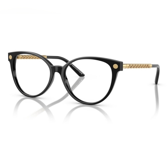 Versace Black Gold Cat Eye Eyeglasses With Prescription VE3353 size 52mm - Picture 1 of 6